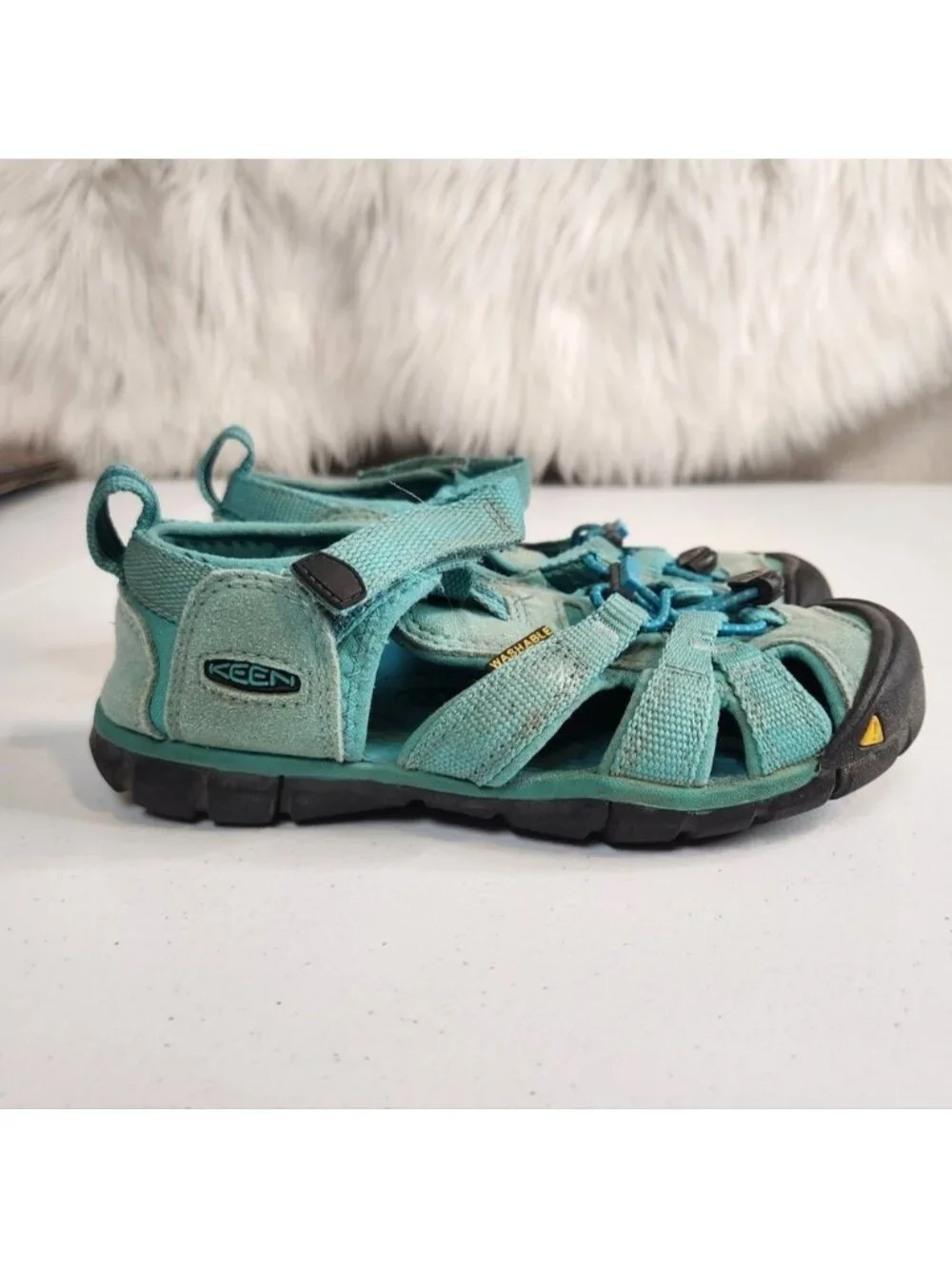 KEEN fisherman SEACAMP Teal Blue Water Sport Hiking Sandals Size 1 Kids